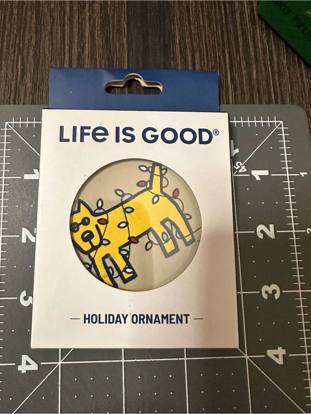 Life is Good Holiday Christmas Ornament Dog with Lights